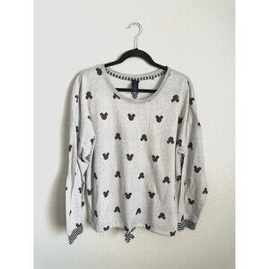 Disney Costco Women's Pajama Sweatshirt Size Large Mickey Mouse Print Multicolor